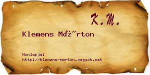 Klemens Márton névjegykártya