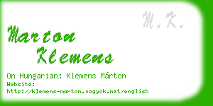 marton klemens business card